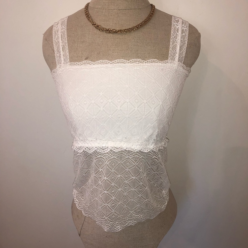 White lace tank